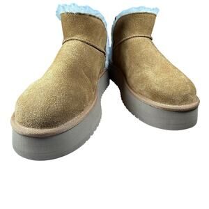 Koolaburra by UGG Koola Ultra Mini Platform Chestnut Suede Boots Women’s 10